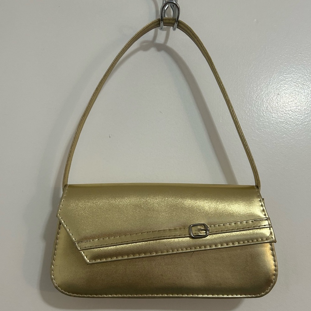 Gold shoulder bag